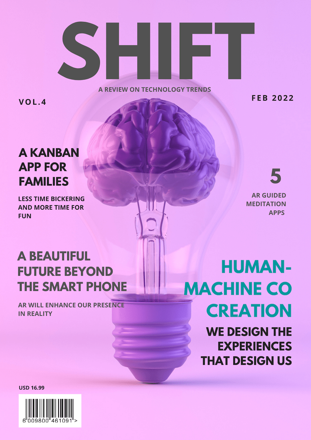 Purple Abstract Magazine Cover