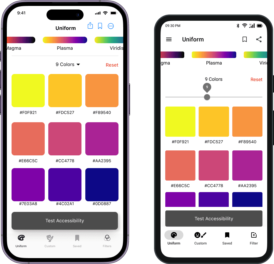 iOS and Android - Custom Color Palette Screen