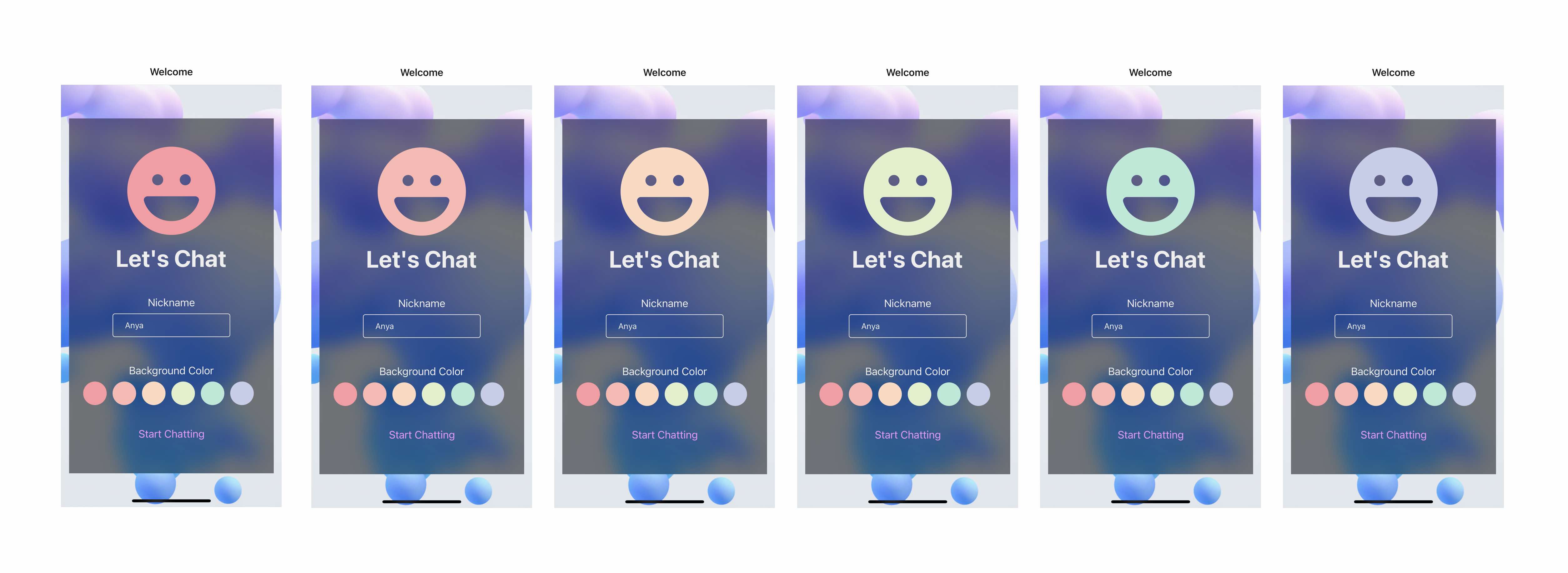 Let's chat, welcome screen