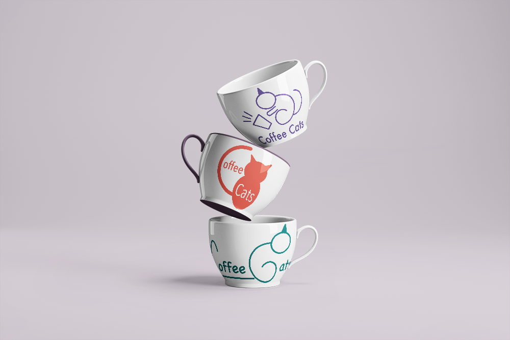 three different logos for Coffee Cats