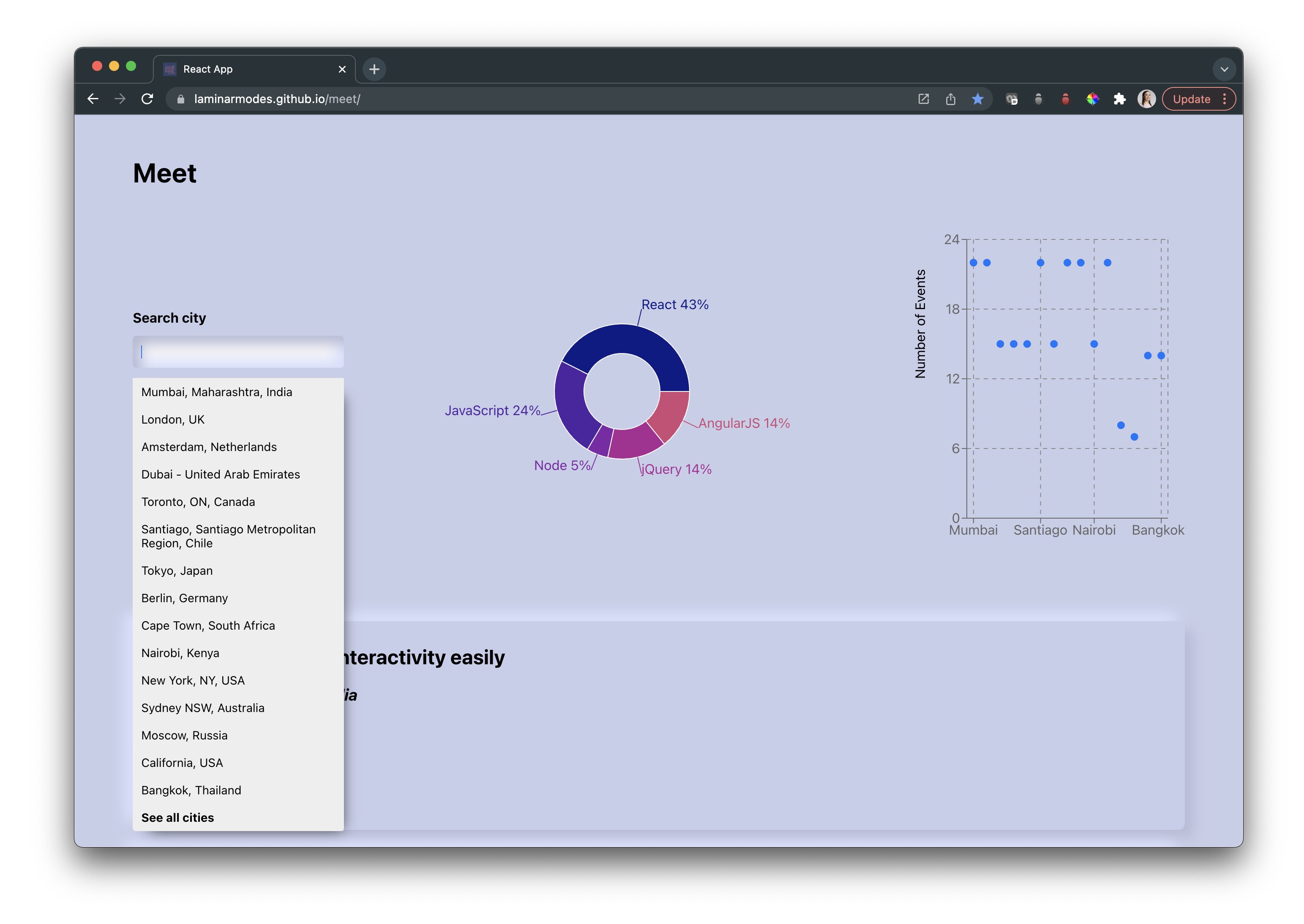 Meet app user input and charts